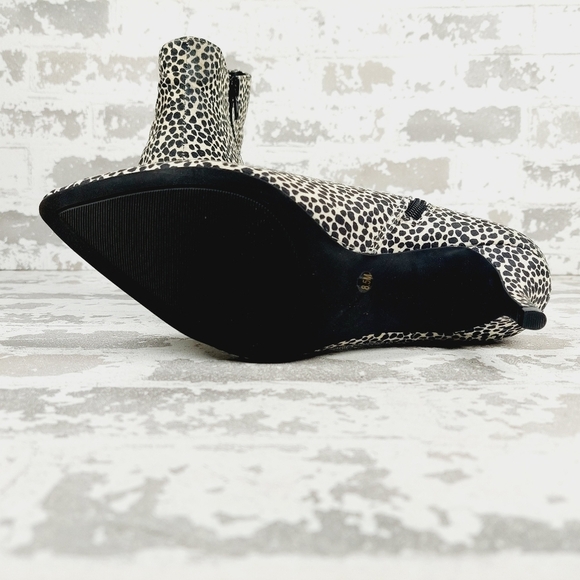 NEW Kelly & Katie Arina Animal Print Black White High Heel Ankle Boots D839 - Picture 8 of 12